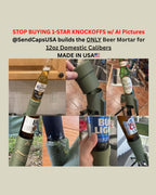 Genuine SendCapsUSA beer mortar vs imported knockoff cap mortars — beware of copycats