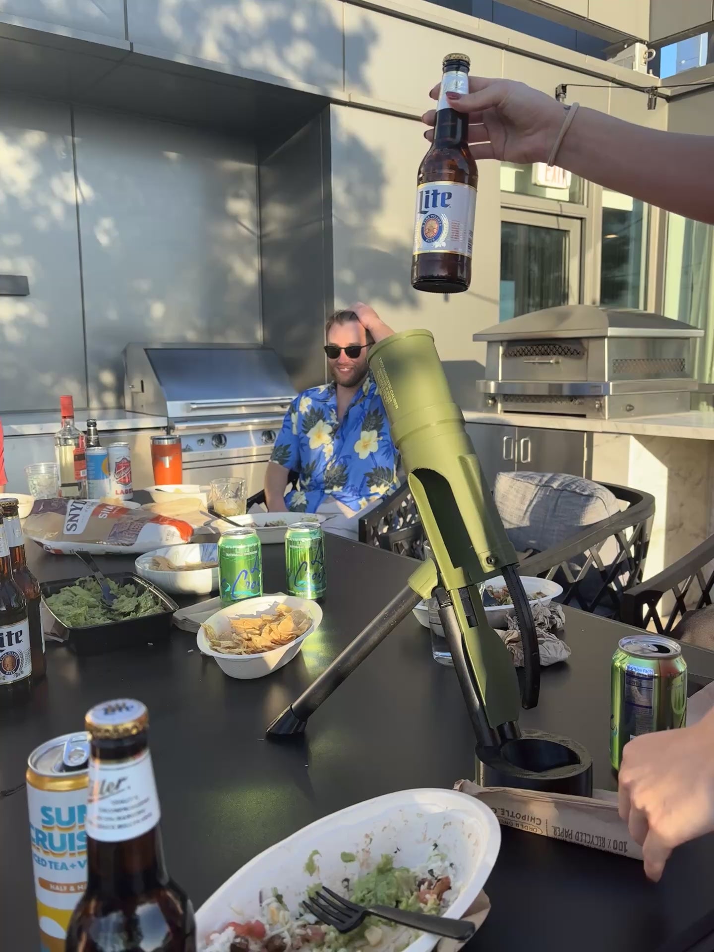 Video: SendCapsUSA beer mortar bottle opener in action at a get-together